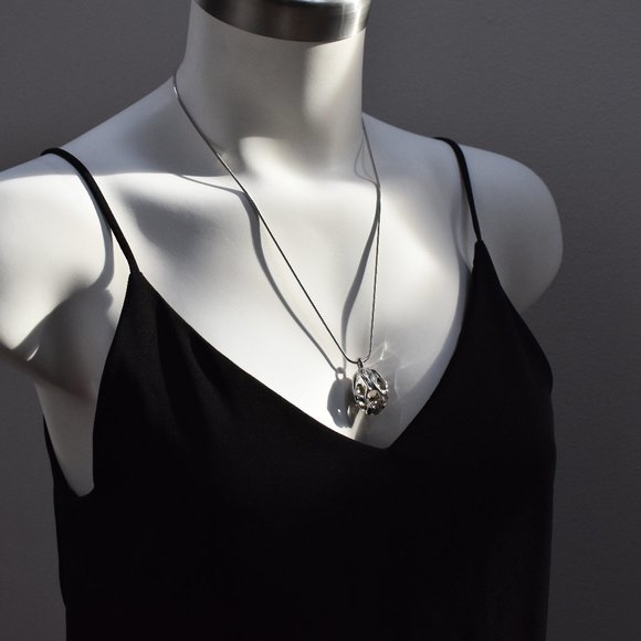 Unusual massive pendant necklace ooak, large long silver pendant - Picture 9 of 10